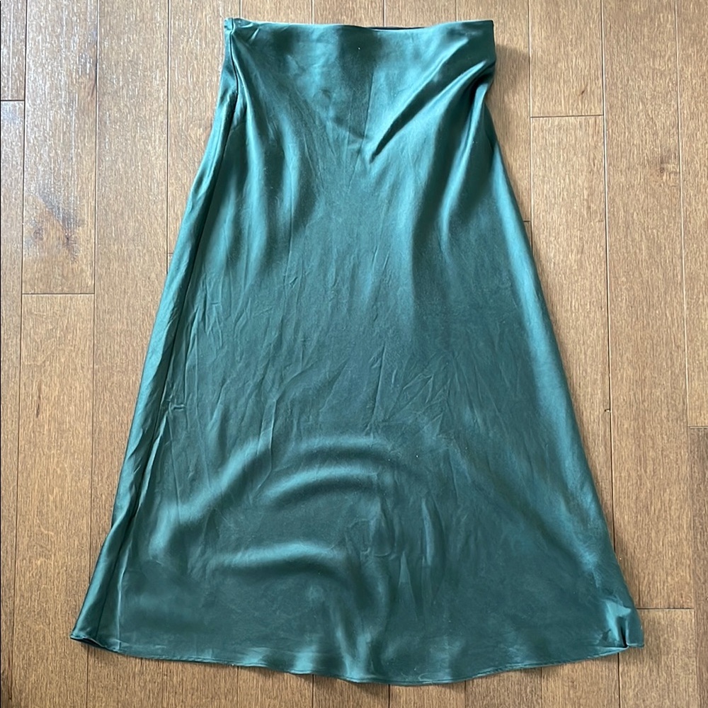 Quince Washable Silk Skirt in Green
